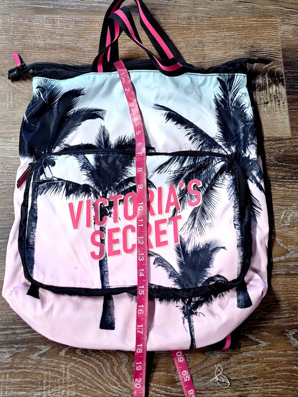 Victoria's Secret Dreamer Packable Tropical Palm Tree Backpack & Travel Bag - Picture 13 of 14